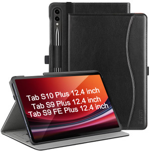ZtotopCases for Samsung Galaxy Tab S10 Plus Case 2024/ S9 Plus/ S9 FE Plus 5G 12.4 Inch 2023, Premium PU Leather Cover with Hand Strap/Front Pocket/S