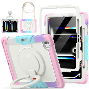 ZSLVPN for iPad Pro 13 Inch Case M5 2025 / M4 2024, Shockproof Protective iPad 13 Pro Kids Case with Pencil Holder- 360°Rotating Handle & Stand- Shou