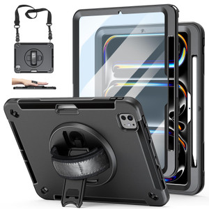 Case for iPad Pro 11 M5 2025/ M4 2024: Protective Cover for iPad Pro 11 Inch 5th Generation with Screen Protector- Stand- Handle- Shoulder Strap- Pen