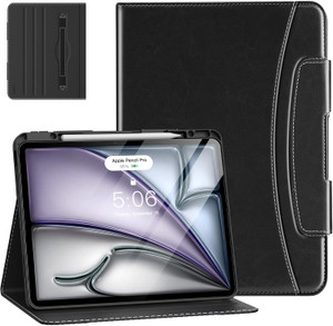 MoKo Case for iPad Air 13 Inch (M3 2025 / M2 2024) & iPad Pro 12.9 2022/2021 with Pencil Holder, Premium Leather Folio Stand Cover for iPad Air 13 In