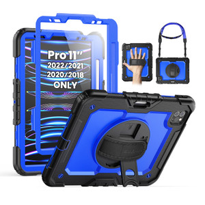 SEYMAC Case for iPad Pro 11 Case 4th/ 3rd/ 2nd/ 1st Gen (2022/2021/2020/2018), Full-Body Shockproof Protective Case with Screen Protector, 360° Rotat