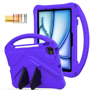 Kids Case for iPad Pro 11-inch (M5) 2025/(M4) 2024, Air 11" M3/M2 Case with Pencil Holder, Techcircle Lightweight Shockproof EVA Foam Handle Stand An