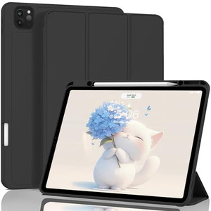ZOVEEK Case for iPad Air 13 Inch M3/M2 (2025/2024) & iPad Pro 12.9 Inch 6th/5th/4th/3rd Generation 2022/2021/2020/2018 with Pencil Holder, Slim Trifo