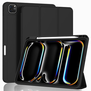 ZryXal New iPad Pro 13 Inch Case (M5) 2025 / (M4) 2024 with Pencil Holder, Smart iPad Case [Support Pencil Pro and Pencil (USB-C)], Support Touch ID