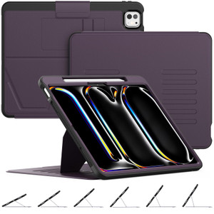 HXCASEAC for iPad Pro 13 inch Case M5/M4, with Pencil Holder | 6-Adjustable Magnetic Stand | Soft PU Leather | Auto-Wake/Sleep | Slim Protective | Ca