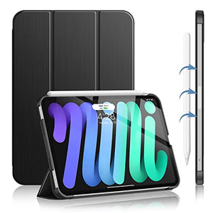 Soke for iPad mini 7 Case A17 Pro, iPad mini 7th/6th Generation 2024/2021- [Slim Trifold Stand + Auto Wake/Sleep], Protective Hard PC Back Cover for