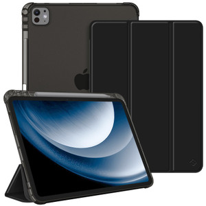 Fintie SlimShell Case for iPad Pro 11-inch (M5) 2025 / (M4) 2024 - Lightweight Soft TPU Protective Stand Back Case with Pencil Holder, Translucent Fr