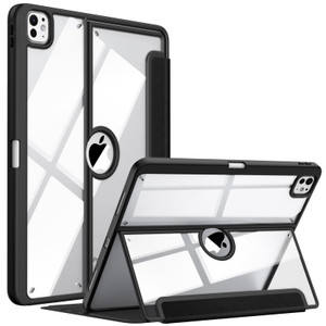 Fintie Clear Case for iPad Pro 13-inch (M5) 2025 / (M4) 2024 - Multiple Angles Viewing Shockproof Soft TPU Cover with Transparent Back Shell & Pencil