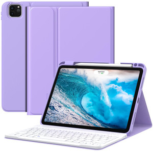 MoKo for New iPad Air 11 Inch Case with Keyboard 2025/2024 Released, Magic Detachable Folio Keyboard Cover with Pencil Holder for iPad Air 7th/6th/5t