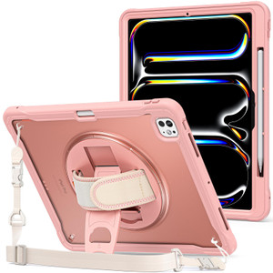 ProCase Rugged Case for iPad Pro 13 Inch 2025 (M5) / 2024 (M4) with Pencil Hold, Heavy Duty Shockproof Rugged Cover with Hand Strap 360 Degree Rotata