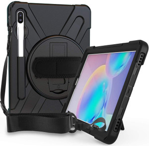 ProCase Galaxy Tab S6 10.5 2019 Case with S Pen Holder (Model SM-T860/T865/T867), Rugged Heavy Duty Shockproof Cover with Hand Strap Rotating Kickst