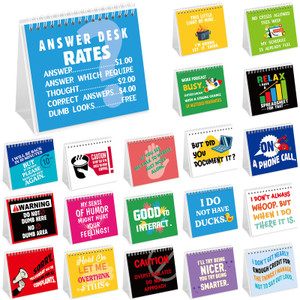 Outus Funny Office Desk Sign Boss Day Gifts 20 Different Fun Flip Over Messages Calendar Humor Quote Office Desk Sign Fun Cubicle Decor Accessories f