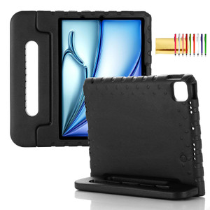 Kids Case for iPad Pro 11" M5 M4 & iPad Air 11" 2025/2024 Shockproof Case with Pencil Holder, Techcircle Rugged Handle Stand Lightweight EVA Foam Bum