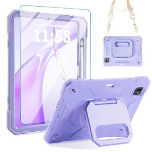 ACEMO Kids Case for iPad Pro 11 inch 2024 M4 5th Geneartion with Pen Holder 360 Rotating Stand Shoulder Strap Shockproof Rugged 2024 iPad Pro 11 inch