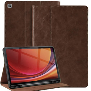 Gexmil Genuine Leather Case for Samsung Galaxy Tab S6 Lite 10.4 Inch with Pencil Holder,Shockproof Protective Adjustable Kickstand Smart Premium Foli