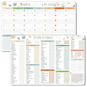 BIROYAL 2 Pack Baby First Food Checklist, Baby First Foods Tracker Fridge Magnet & Daily Food Log Meal Planner, 12"x8" Dry Erase Baby Foods Chart, 10