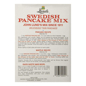 Lunds Swedish Pancake Mix, Deliciously Thin & Light Pancakes, 12 oz, Traditional Scandinavian Recipe - Easy Mix for Breakfast or Brunch [Pack of 2]