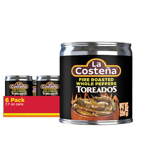 La Costeña Whole Serrano Pepper Toreado - Fire Roasted Spicy Green Chiles for Mexican Food, Pico de Gallo, Taco Seasoning, Salsa Verde & Guacamole -