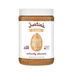 Justin's Classic Peanut Butter Creamy Spread, No Stir, Gluten-Free, 28 Ounce Jar, 1 Pack