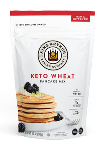 King Arthur Keto Wheat Pancake Mix: Low Carb, High Protein Breakfast Solution - Just Add Water for Fluffy Pancakes or Waffles - Non-GMO, Kosher Certi