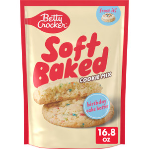 Betty Crocker Soft Baked Cookie Mix, Birthday Cake Batter Flavored, 16.8 oz