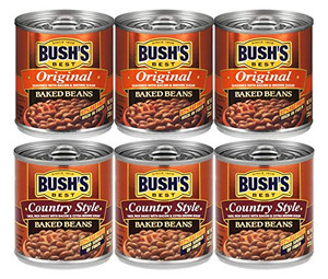 Bush's Best 3 Original Baked Beans, 3 Country Style Baked Beans, 8.3 Oz Variety Pack, 1 CT
