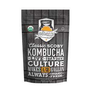 Fermentaholics Kombucha SCOBY - Live Starter Culture  Start A Half Gallon Batch  Six Ounces Of Strong Mature Starter Tea - Brew Your Own Kombucha