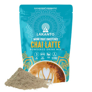Lakanto Sugar Free Chai Latte Drink Mix - Monk Fruit Sweetened, Cold or Hot Chai Tea, Vegan, Probiotics, Rich Flavor, Chai Spices, Keto Diet Friendly