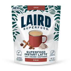 Laird Superfood Chai Instant Latte with Adaptogens - Instant Chai Tea Powder with Superfood Coconut Creamer - Gluten Free, Non-GMO, Vegan, 8 oz. Bag,