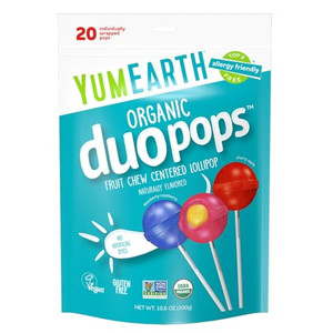 YumEarth Organic Duo Pops, Lollipops with Fruit Chew Centers - Allergy Friendly (Top 9 Free), No Artificial Dyes, Non GMO, Gluten Free, Vegan Candy S