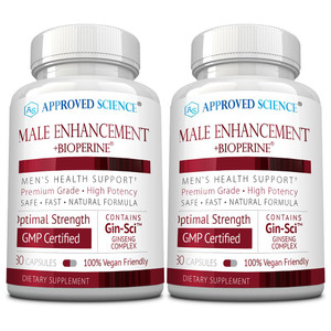 Approved Science® Male Enhancement - Boost Performance and Increase Drive - 360 Vegan Friendly Capsules (2 Bottles)