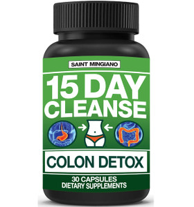Saint Mingiano 15 Day Cleanse | Colon Detox with Natural Laxative for Constipation & Bloating. 30 Pills to Detoxify & Boost Energy | Extra-Strength S