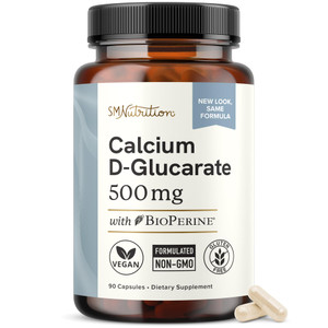 Calcium D-Glucarate | 500MG | CDG for Liver Detox and Cleanse, Hormone Balance, and Menopause Support | Calcium Supplement | Vegan, Non-GMO, Third-Pa