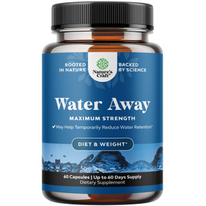 Water Away Herbal Diuretic Pills High Strength - Fluid Retention Supplement with Dandelion Leaf Extract & Green Tea for Bloating Relief for Women & M