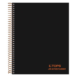TOPS Products Journal Notetaking Planner, Wirebound, Ruled, 8-1/2"x6-3/4", Black (TOP63827) , White