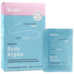 Calm Body Wipes for Women - Cleansing Large Wash Cloth - Extra Thick & Moist - Armpit Sweat Cloths for Body Odor - No Rinse, No Shower - Unscented -