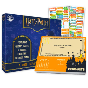 Harry Potter Calendar 2026 - Deluxe 2026 Harry Potter Hogwarts Day-at-a-Time Box Calendar Bundle with Over 100 Reminder Stickers (Muggle Gifts, Offic