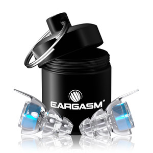Eargasm High Fidelity Earplugs with Blue Filters - Reusable Noise Reduction Hearing Protection Ear-Plugs with Carrying Case for Concerts, Festivals,