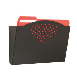 Safco Wall Mounted Literature Organizer, Single Pocket Rack for Documents Paper Magazines and More, Steel, Black