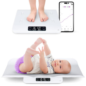 Greater Goods Smart Bluetooth Baby Scale with in-House Algorithm for Wiggly Babies, Infants, and Toddlers