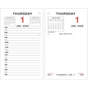 AT-A-GLANCE 2026 Desk Calendar Refill, Daily, 3-1/2" x 6", Standard, Loose-Leaf (E0175026)