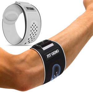 Fit Geno Elbow Brace for Tennis & Golfer's Elbow: Adjustable Elbow Strap for Tendonitis Pain Relief with Compression Pad - Support for Sports Men and