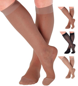 ABSOLUTE SUPPORT Made in USA - Sheer Compression Socks for Women 20-30mmHg - Knee High Compression Stockings for Circulation during Pregnancy, Sports