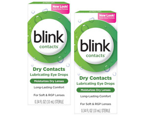 Blink Contacts Lubricating Eye Drops, 0.34 Fl Oz (Pack of 2)