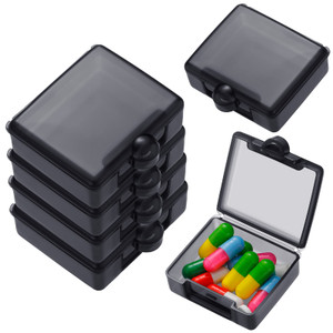 6 Packs Pocket Tiny Pill Case Single Daily Small Pill Container Travel Medicine Holder Cute Portable Personal Medicine Dispensers Organizers for Purs