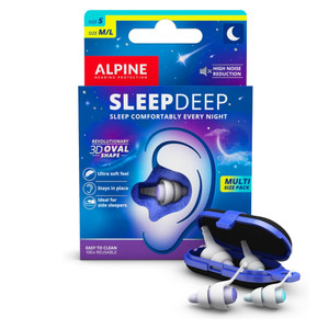Alpine SleepDeep Multisize - Soft Ear Plugs for Sleeping and Concentration - New 3D Oval Shape and Noise Reducing Gel for Better Attenuation - 27dB -