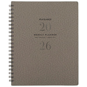 AT-A-GLANCE 2026 Planner, Weekly & Monthly, 8.5" x 11", Large, Signature, Gray (YP9050726)