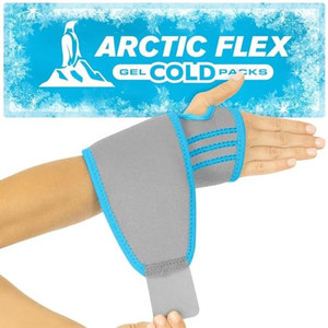 Arctic Flex Wrist Ice Pack Wrap - Refreezable Gel Compression Support - Flexible Hot & Cold Brace for Injuries, Rheumatoid, Tendinitis, Swelling & Ca