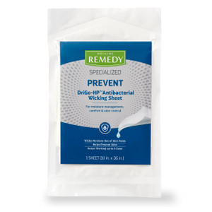 Medline Remedy Specialized DriGo-HP Antibacterial Wicking Sheet, 10" x 36", Advanced Moisture Management, Hospital Grade