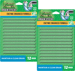 Green Gobbler Drain Cleaner & Deodorizer FRESH SCENT Sticks for Toilet Tanks, Sinks, Bathtub Drains, Washing Machine Drains and Garbage Disposals - 2